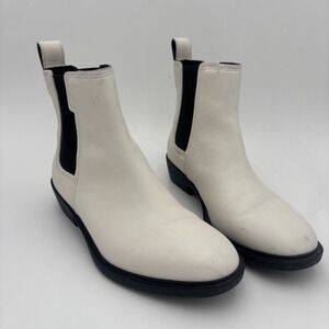 UGG Bonham II white and black Leather‎ Chelsea Ankle Boots Womens Size 7